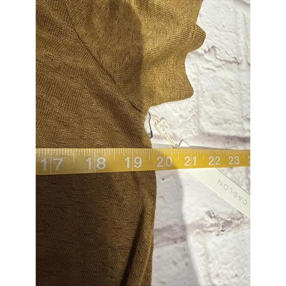 NWT Caslon M Bronze  Rust Brown Short Sleeve Tie Twist Waist Top T Shirt V Neck - Picture 6 of 7